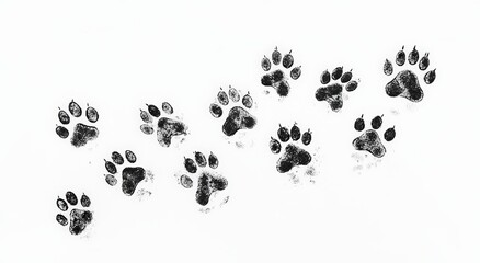 Paw prints on white surface