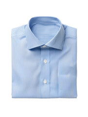 Blue and white striped shirt neatly folded isolated on transparent background



