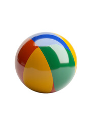 Fototapeta premium Rainbow beach ball with glossy surface isolated on transparent background