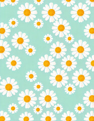 seamless pattern with camomiles