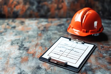 Construction Safety Checklist with Hard Hat