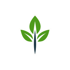 leaf nature eco green logo vector illustration template design