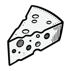 cartoon cheese doodle hand drawn vector illustration template design