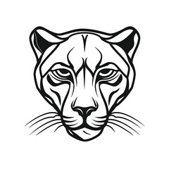 Obraz premium panther face line art AI generative