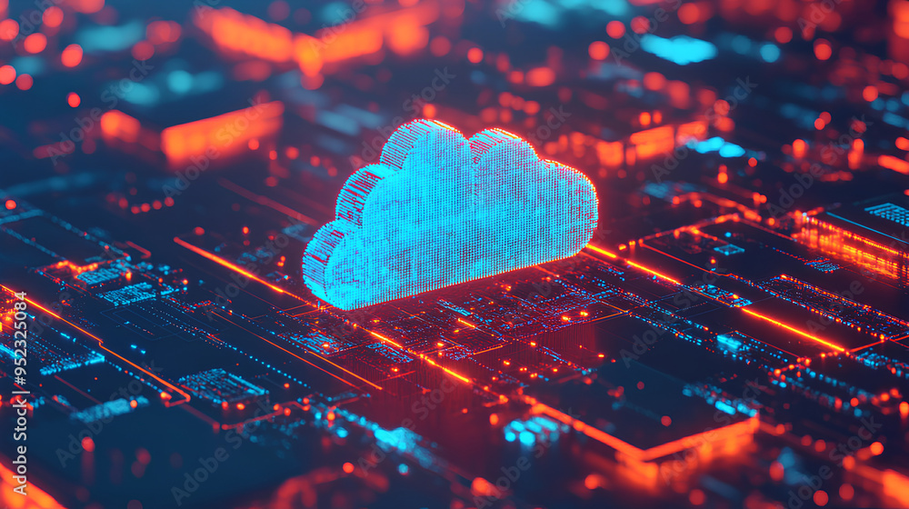 Poster cloud computing cost efficiency, cost efficiency in cloud computing with an image showing pay-per-us