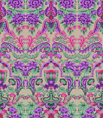 seamless beautiful wallpaper cards all over design floral leaf vintage ornament Victorian ethnic print paisley pattern geometric floral design