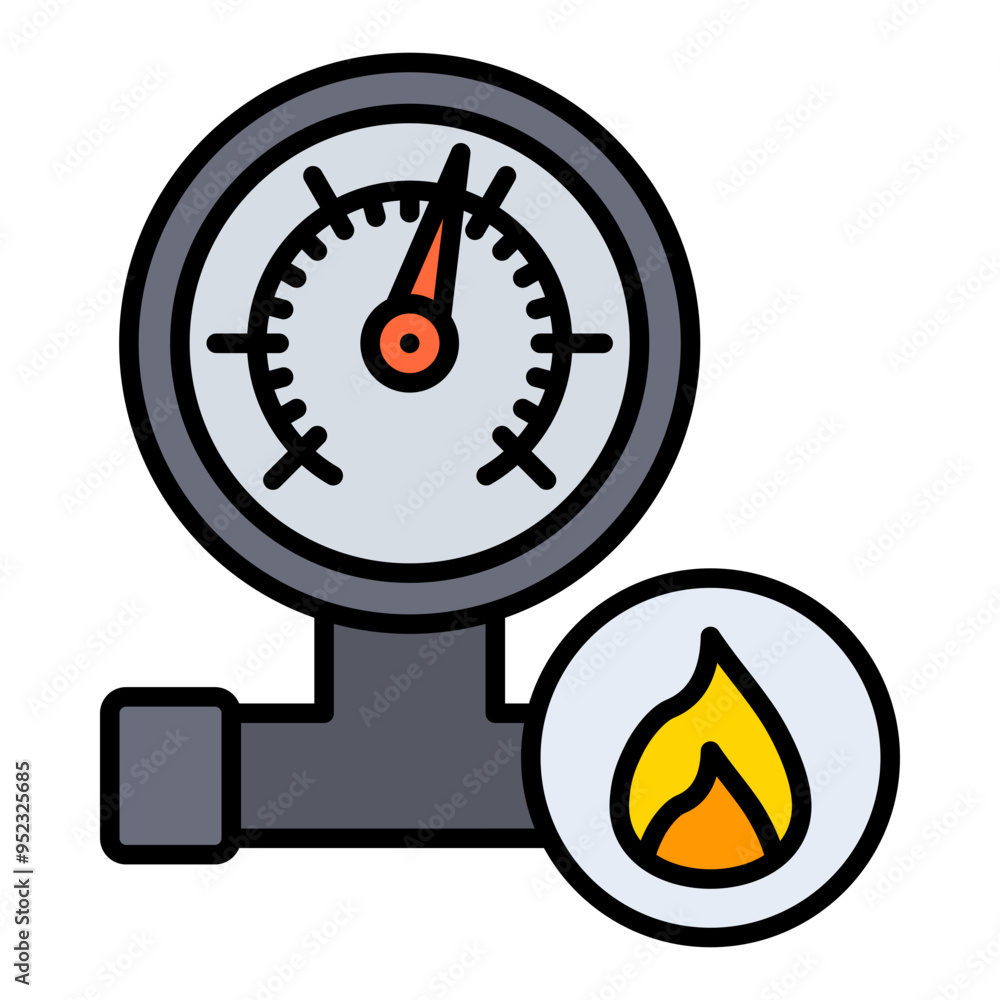 Sticker gas pipeline icon