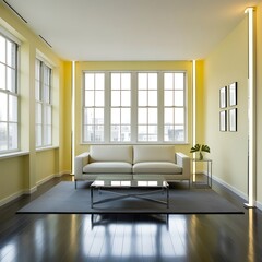 Fototapeta premium Elegant House Interior Featuring Stylish Sofas, Modern Furniture, Cozy Lighting, and Chic Decor for a Comfortable and Sophisticated Living Space