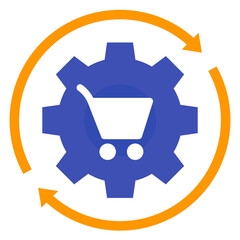 Fototapeta premium order processing, e-commerce icon, flat design