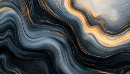 Obraz premium Elegant Black Marble Abstract: Luxurious Texture for Modern Interior Design. Versatile AI-Generated Pattern Ideal for Wall Decor, Flooring, and Graphic Projects. Minimalist Composition with Stylish Gr