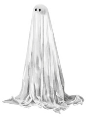 Halloween ghost watercolor illustration