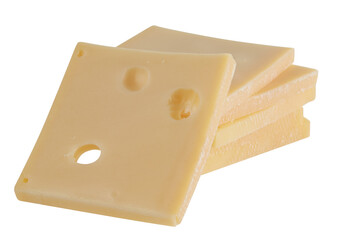 Cheese slices with holes placed on top of each other