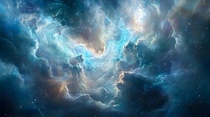 Fototapeta premium Captivating Cosmic Explosion of Vibrant Celestial Clouds in Dramatic Space Scene