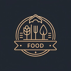 Obraz premium Simple luxury restaurant logo design linear style