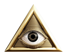 Eye of Providence or Illuminati Eye Symbol Isolated on Transparent Background PNG
