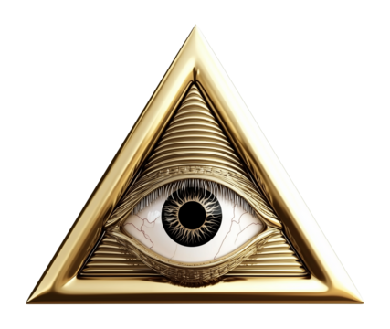 Eye of Providence or Illuminati Eye Symbol Isolated on Transparent Background PNG
