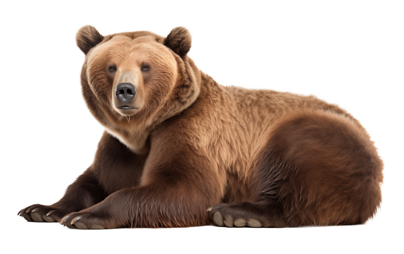 Bear Resting Isolated on Transparent Background PNG
