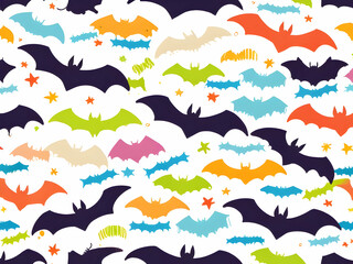 Obraz premium seamless pattern with birds and clouds,Ai generated 