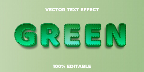 Green text, cartoon style editable text effect