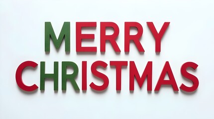 Fototapeta premium merry christmas phrase in stylish font on white