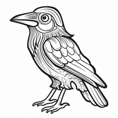 Obraz premium Crow children coloring book page isolated