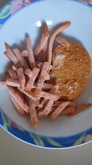 french fries on a table