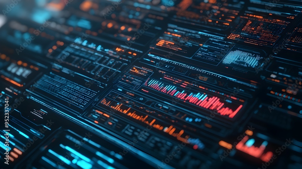 Poster futuristic digital technology network and data processing information system abstract background