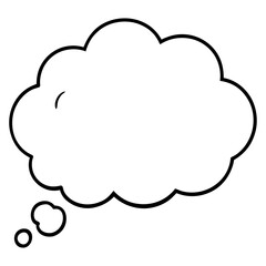 line art thought bubble thinking cloud black vector