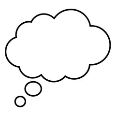 line art thought bubble thinking cloud black vector