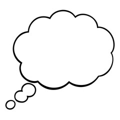 line art thought bubble thinking cloud black vector