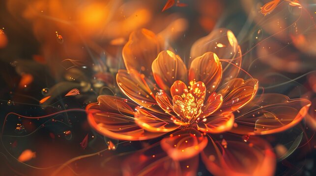 create a abstract background with indin marry gold orange flower, cinematic, highly detailed propotional 