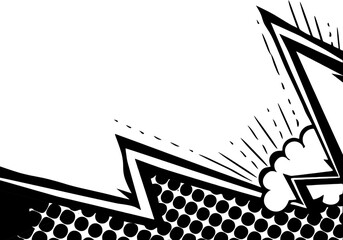 Naklejka premium Pop art comic corner border