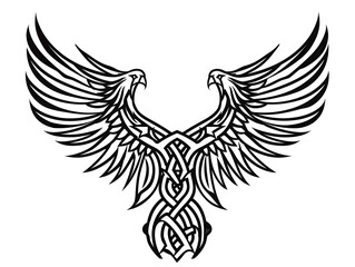 Fototapeta premium Phoenix Wings very simple traditional tattoo flash styles illustration
