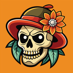 Dapper Skull with Bloom and Hat