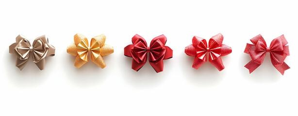 Collection of colorful gift bows in various shades, perfect for festive occasions and decorations.