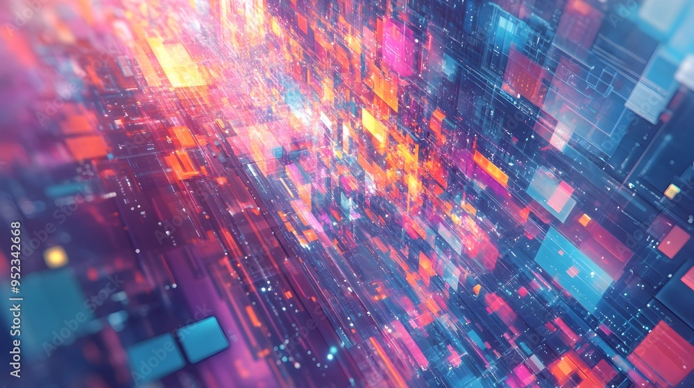 Aufkleber dynamic fintech innovations disruptive analytics blockchain platforms and ethereal digital impressio