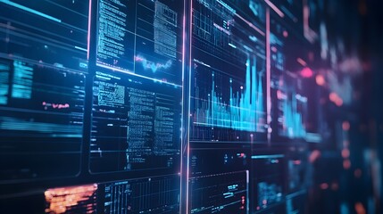 Cutting Edge FinTech Innovations Sleek Data Visualization Dashboards Futuristic Analytical Algorithms