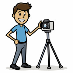 camera vector, photographer with a camera