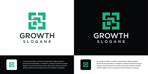 Growth logo icon design illustration. growth logo symbol abstract.