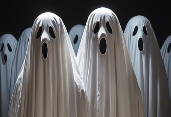 spooky ghosts wall paper design