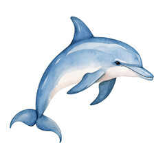Fototapeta premium dolphin watercolor clipart, perfect for nursery, isolated on white background