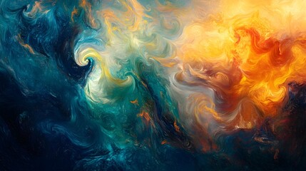 Fototapeta premium Vibrant Surreal Dreamscape with Impressionistic Swirls of Color and Form