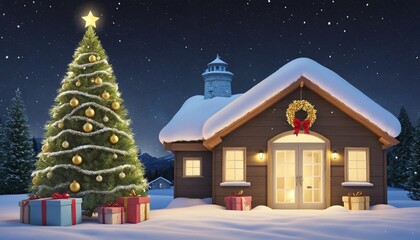 Fototapeta premium cute christmas card design
