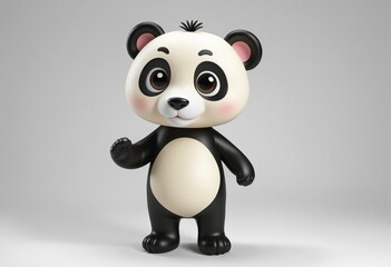 Naklejka premium cute happy funny cartoon little panda girl