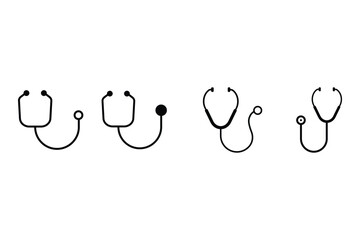 Stethoscope. Medical instrument for listening to heart rhythms and breathing. Diagnostic tool for doctors. Health check. Vector illustration isolated on white