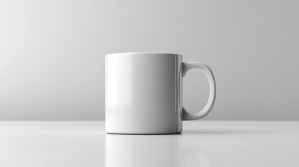 Obraz premium Clean white mug, isolated on a white background, 3D render illustration, copy space for stock photo with minimal concept, No logo, No Trademark, No text