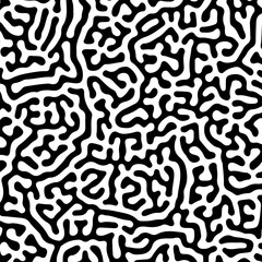 Irregular abstract organic lines seamless pattern with black and white color vector design