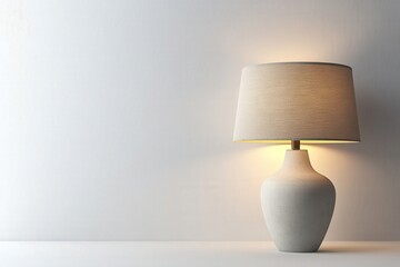 Modern table lamp, centered on white background, 3D render illustration, copy space for stock photo with minimal concept, No logo, No Trademark, No text