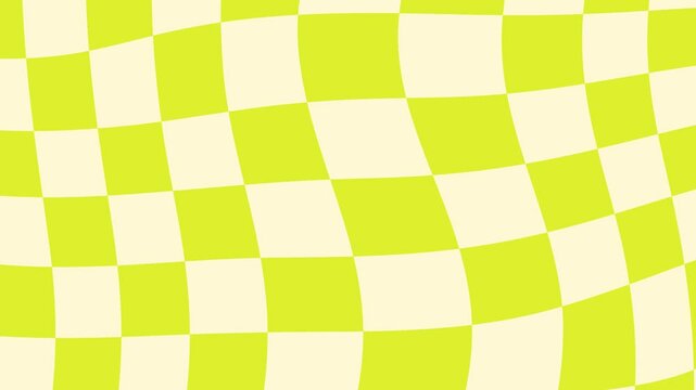 yellow trippy checker board background animation lopoing pattern