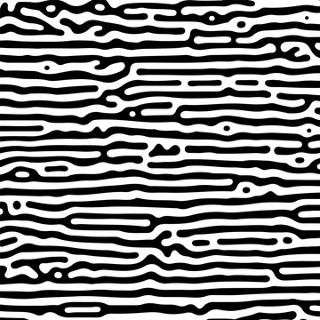 Abstract maze seamless pattern in organic modern black and white minimalist geometric shape design